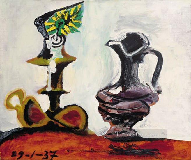Still life with candle l 1937 Pablo Picasso Oil Paintings